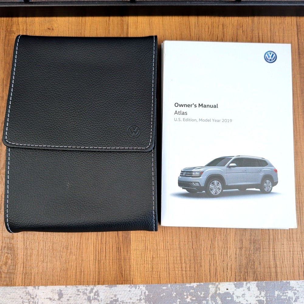 2019 Volkswagen VW Atlas Owners Manual Set with Black Leather Case Portfolio